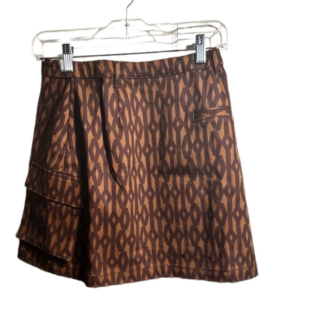 NWT adidas x IVY PARK Brown Patterned Mini Skirt | Size S - Picture 3 of 4